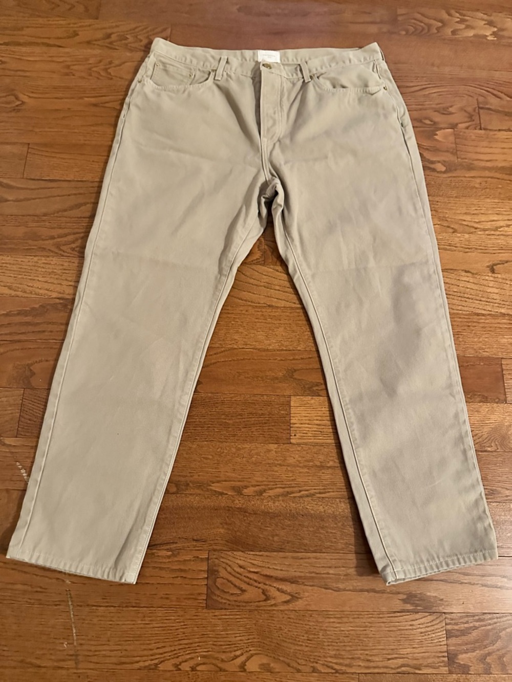 Sid Mashburn Pants Men’s 42/32 Khaki Canvas Straight Fit Button Fly